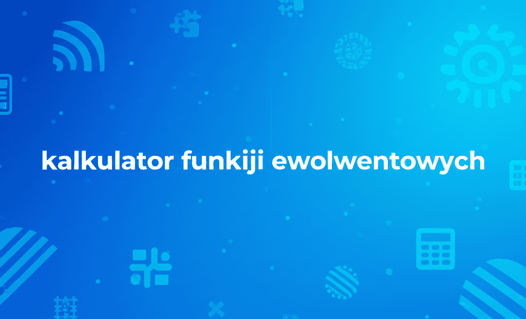Ilustracja przedstawiająca kalkulator funkcji ewolwentowych z wykresami i wzorami.