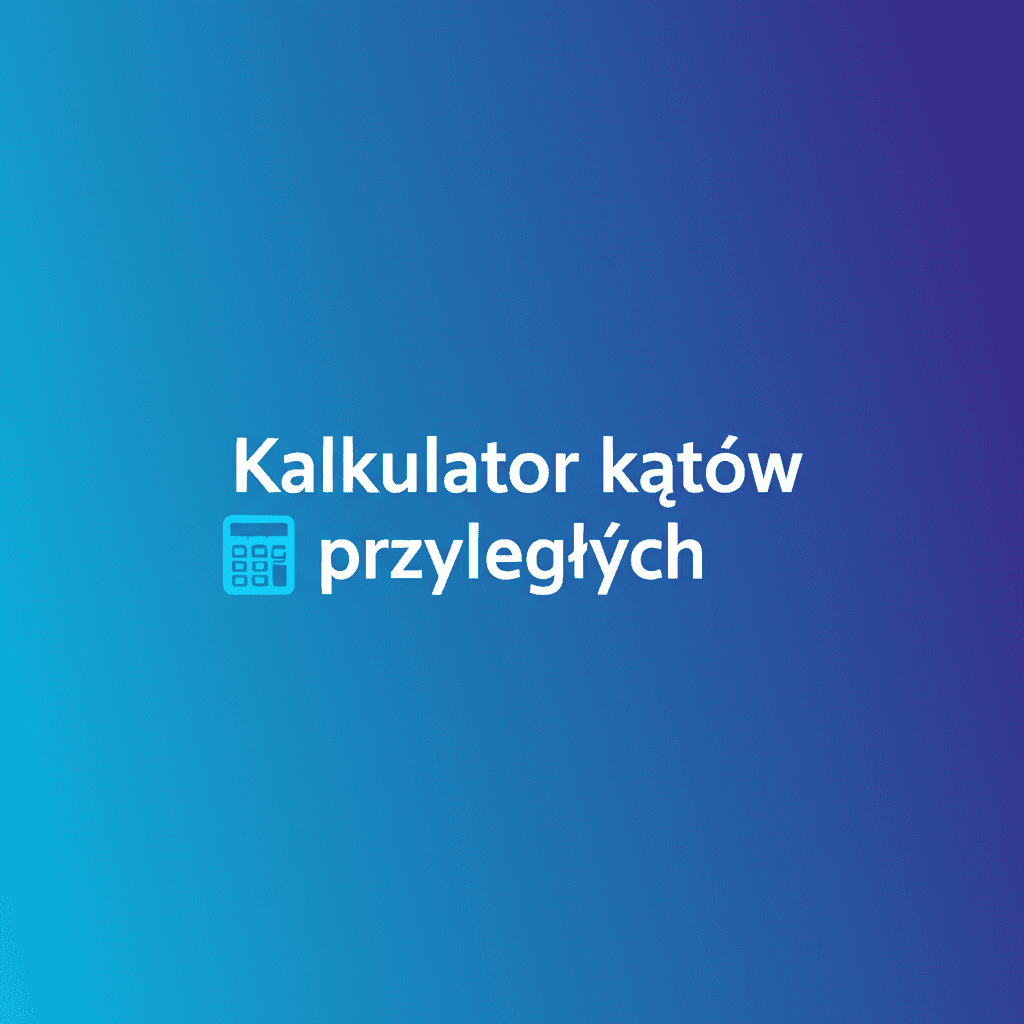 Kalkulator kątów przyległych przedstawiający dwie linie przecinające się w wierzchołku, tworzące kąty przyległe.