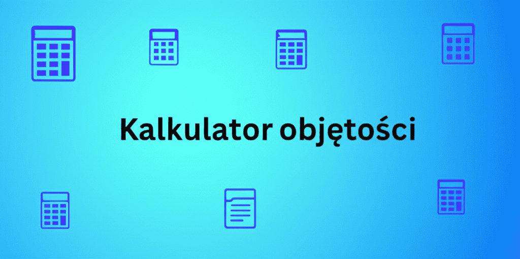 Ilustracja kalkulatora objętości, narzędzie cyfrowe do precyzyjnych obliczeń.