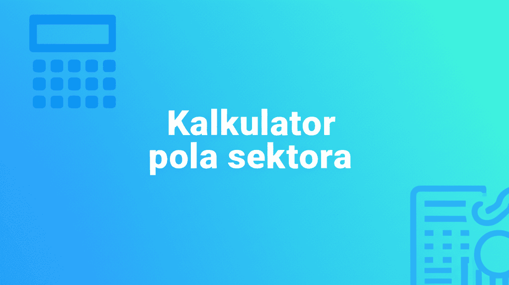 Graficzne przedstawienie sektora koła z zaznaczonym promieniem i kątem środkowym