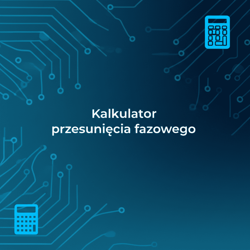 Ilustracja kalkulatora przesunięcia fazowego z wykresami sygnałów AC